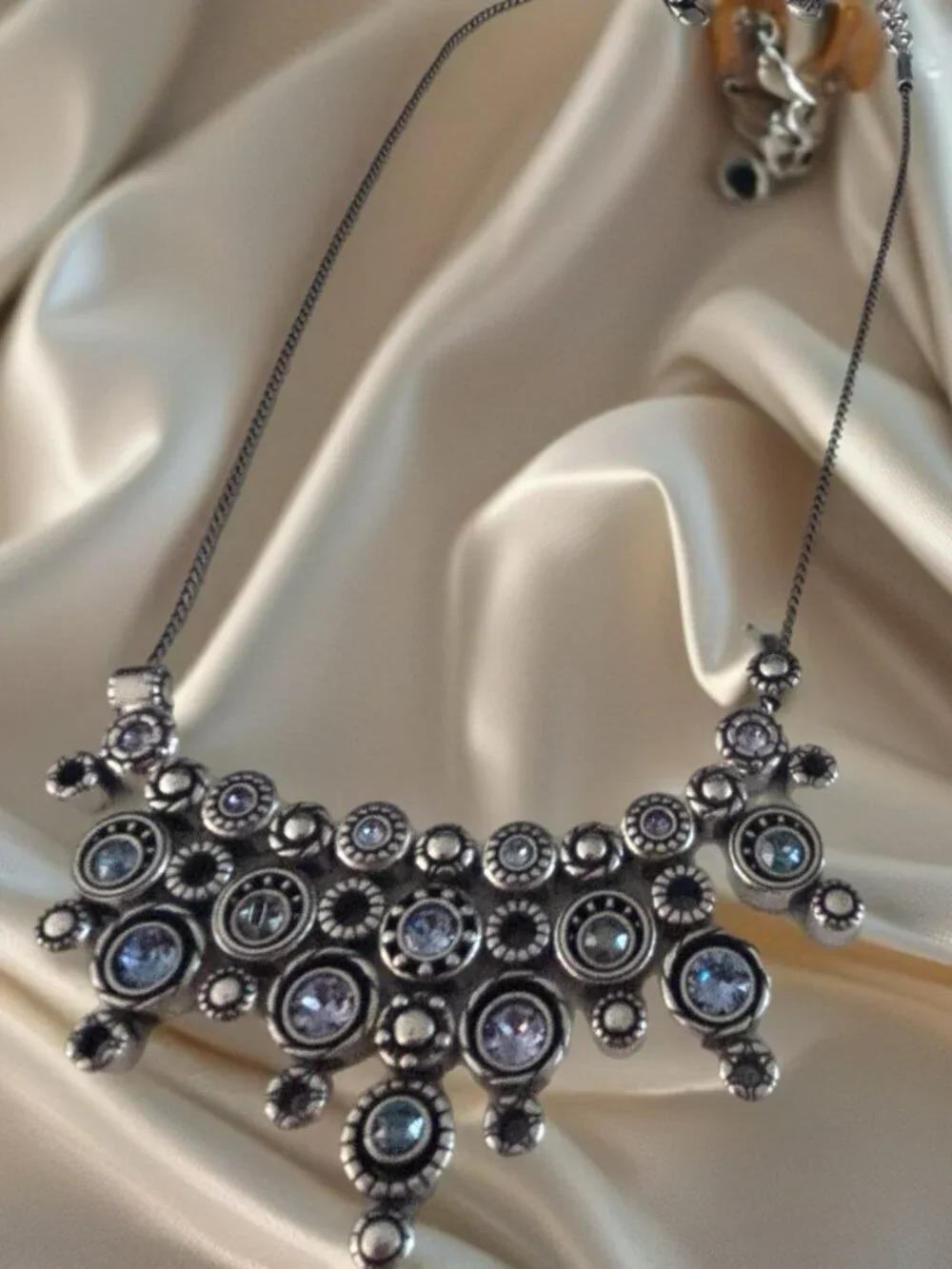 Brighton Halo Burst With Blue And Tanzanite Necklace sparkle